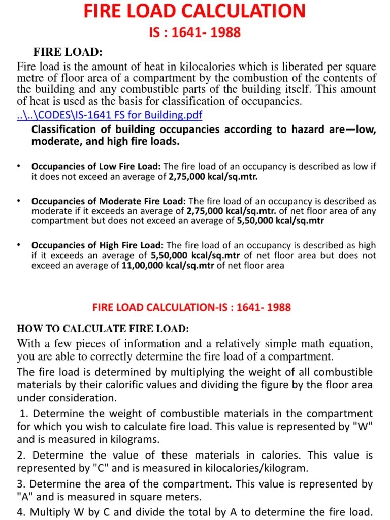 Fire Load Calculation PDF Calorie Physics