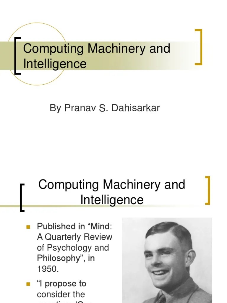 Computing Machinery and Intelligence PDF Artificial Intelligence