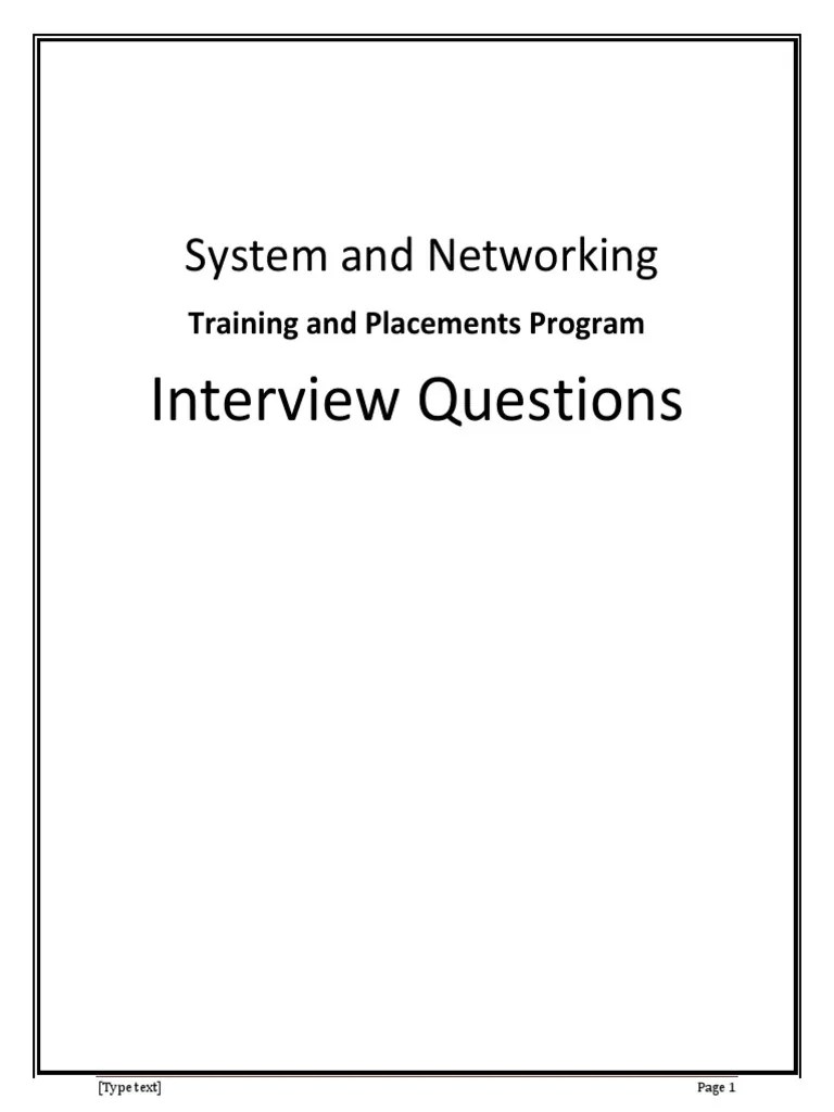 System and Networking Interview Questions PDF PDF Multi Core