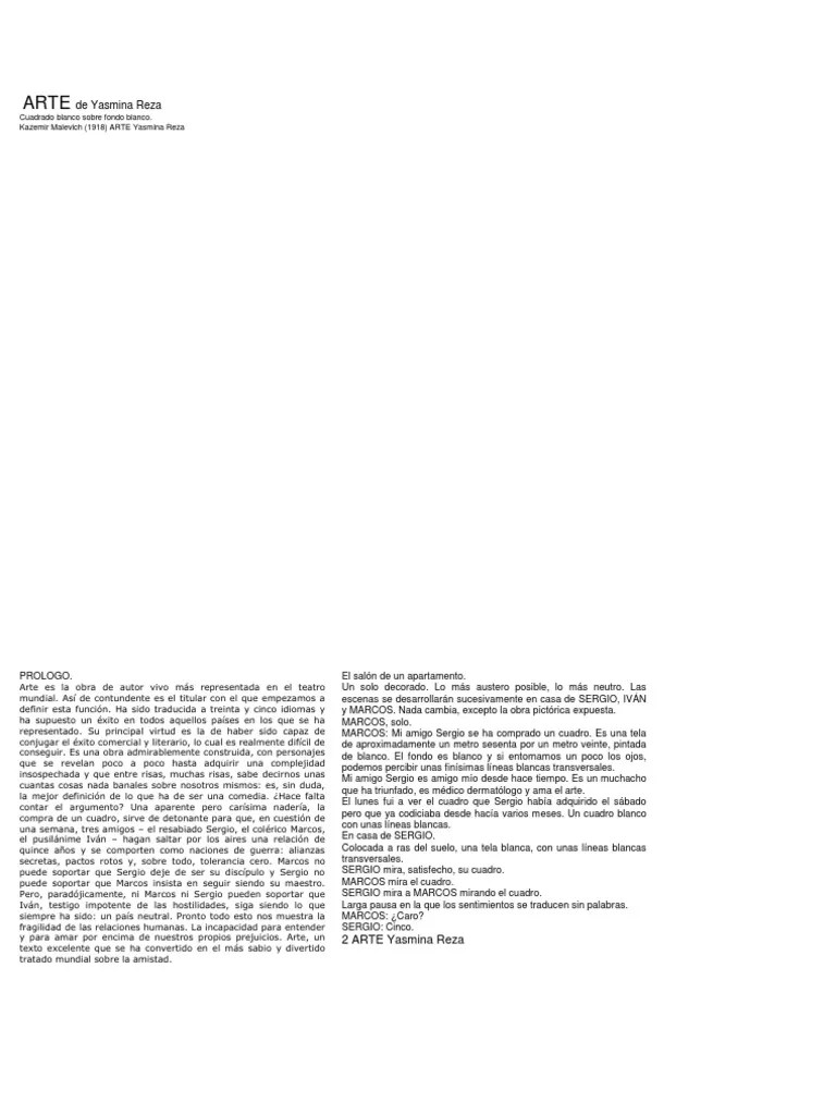 de Yasmina Reza Cuadrado blanco sobre fondo blanco. Kazemir Malevich