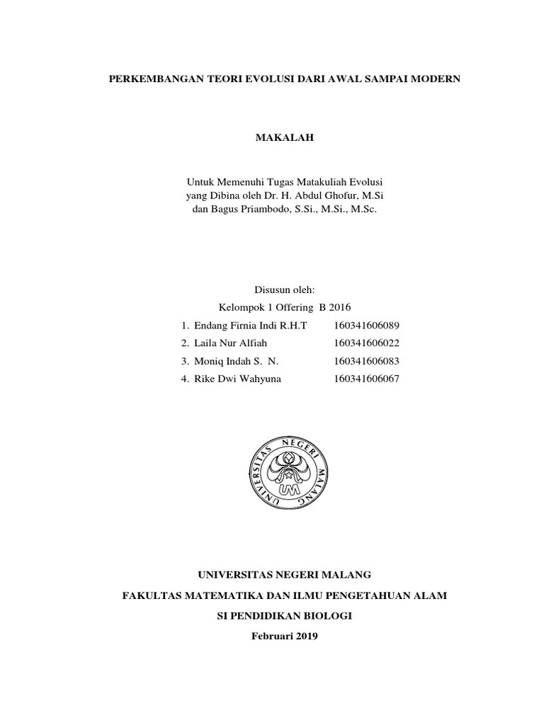 Bahan Ajar Teori Evolusi