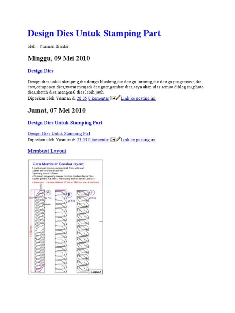 Design Dies Untuk Stamping Part | PDF