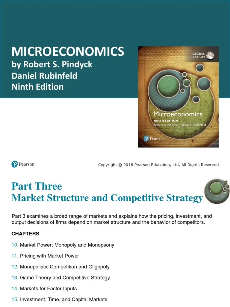 Microeconomics by Robert S. Pindyck Daniel Rubinfeld Ninth Edition