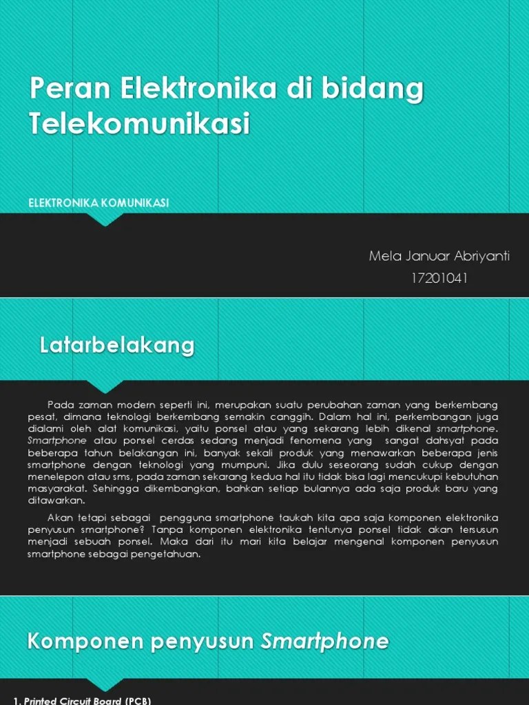 Mela Januar - 17201041 - Peran Elektronika Dalam Bidang Telekomunikasi | PDF