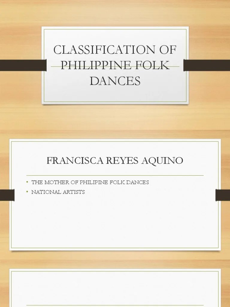 Classification of Philippine Folk Dances PDF