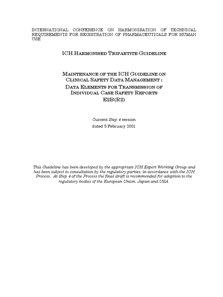 08 E2B R2 Guideline PDF Pharmacovigilance Medicine