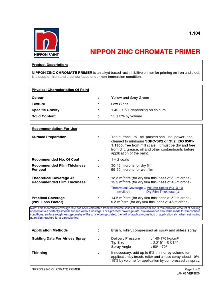 Zinc Chromate Primer PDF Paint Chemistry