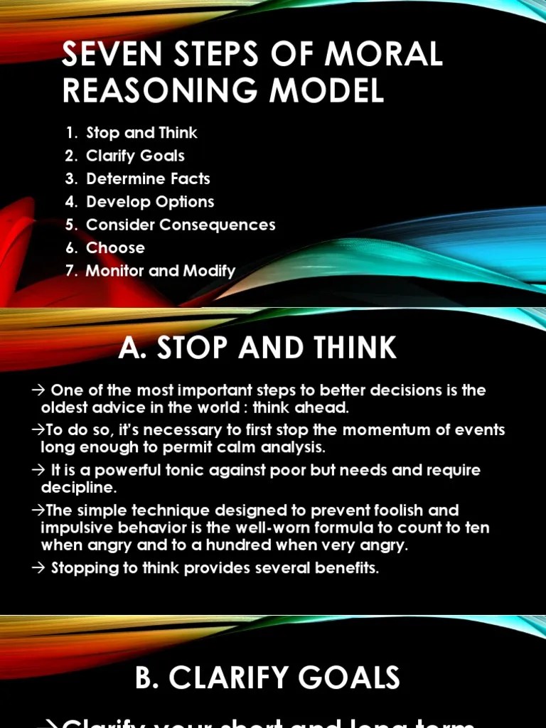 Topic 8 Seven Steps of Moral Reasoning Model V1 Reason Emergence