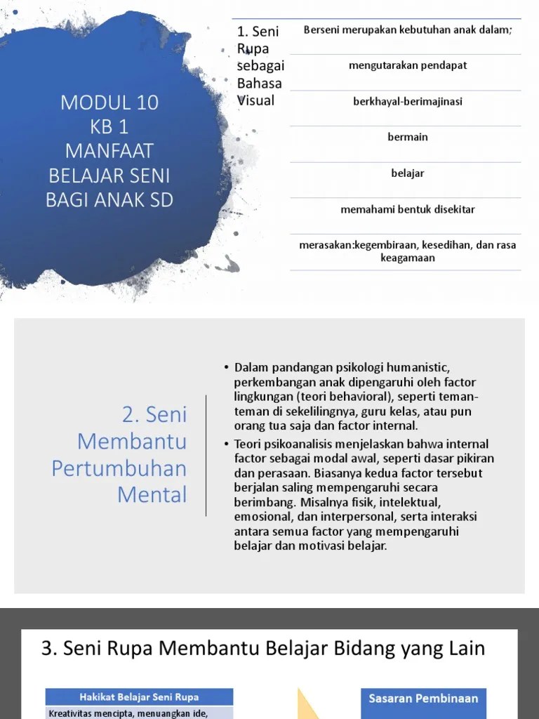 presentasi pendidikan seni di SD modul 10 Univ.Terbuka