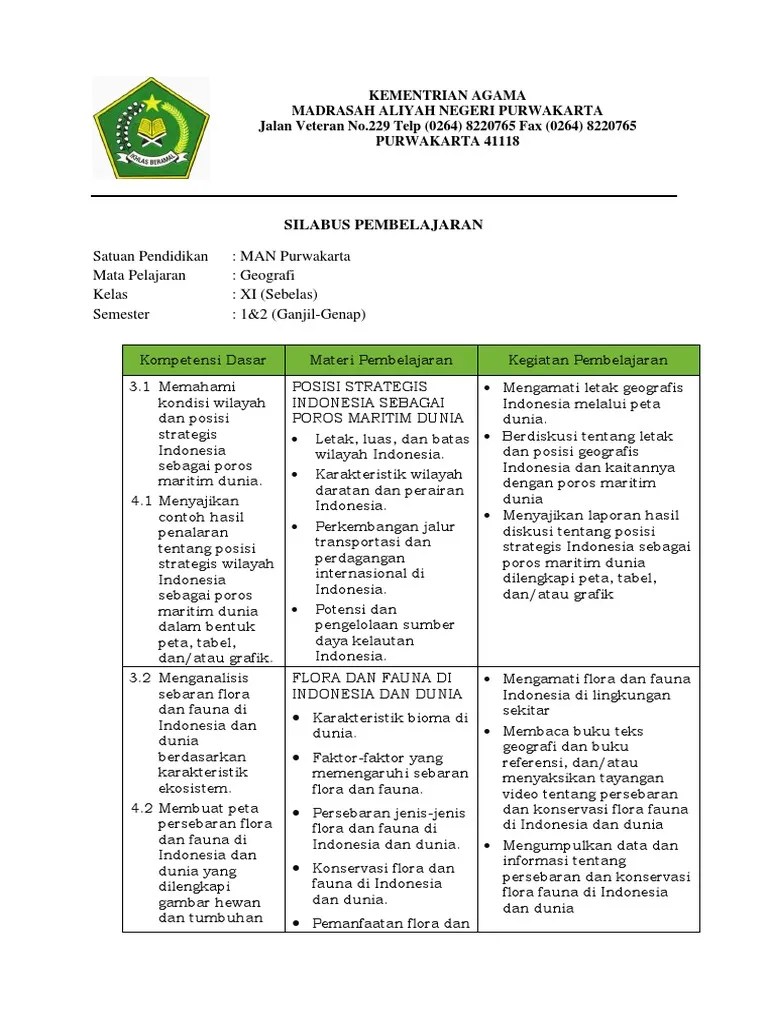 Silabus Kelas XI | PDF