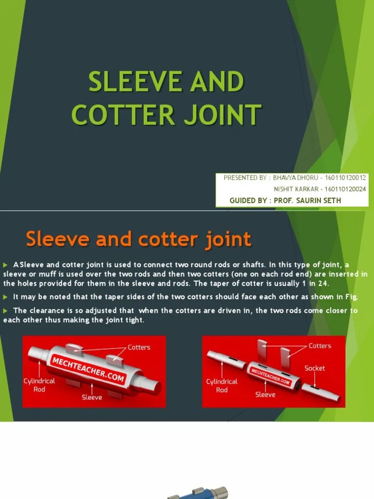 Cotter and Sleeve Joint PDF Stress (Mechanics) Materials