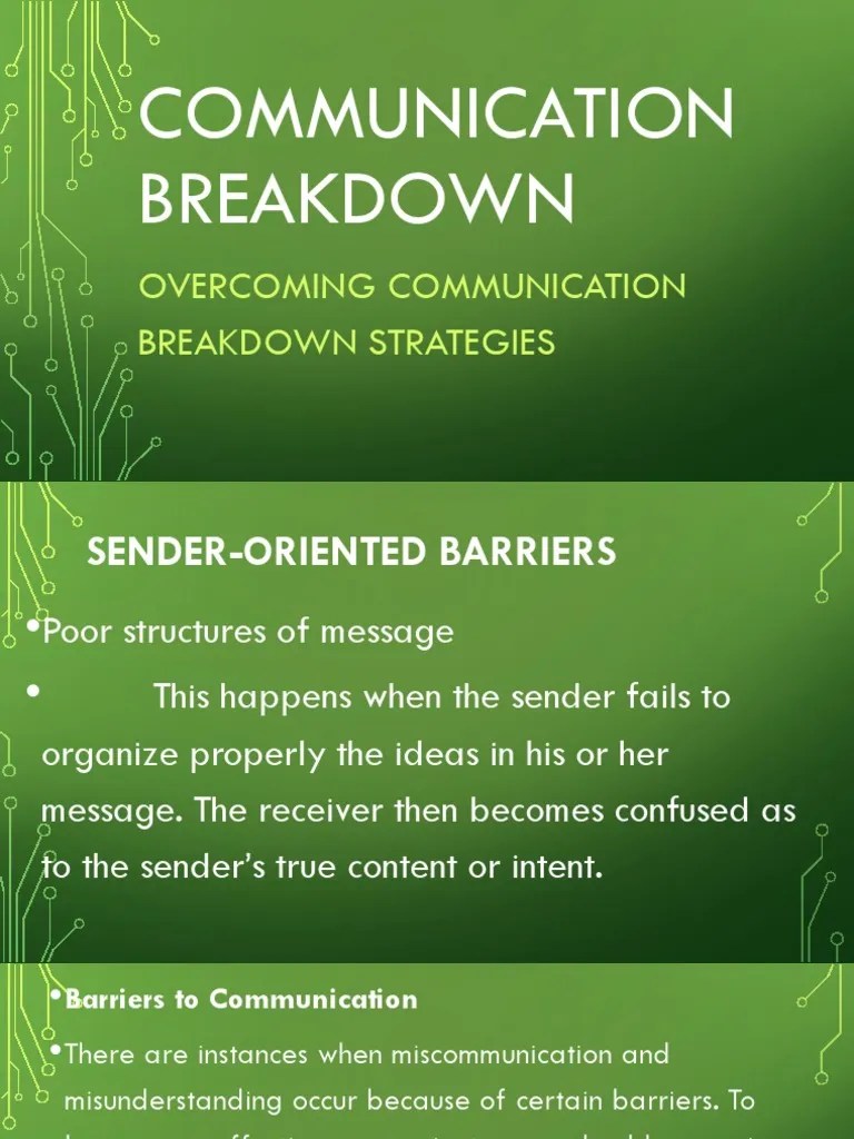 Communication Breakdown PDF Communication Linguistics