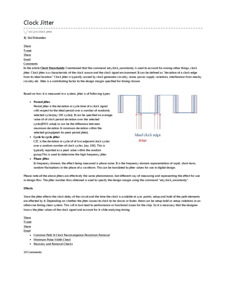 Clock Jitter VLSI Pro PDF Engineering
