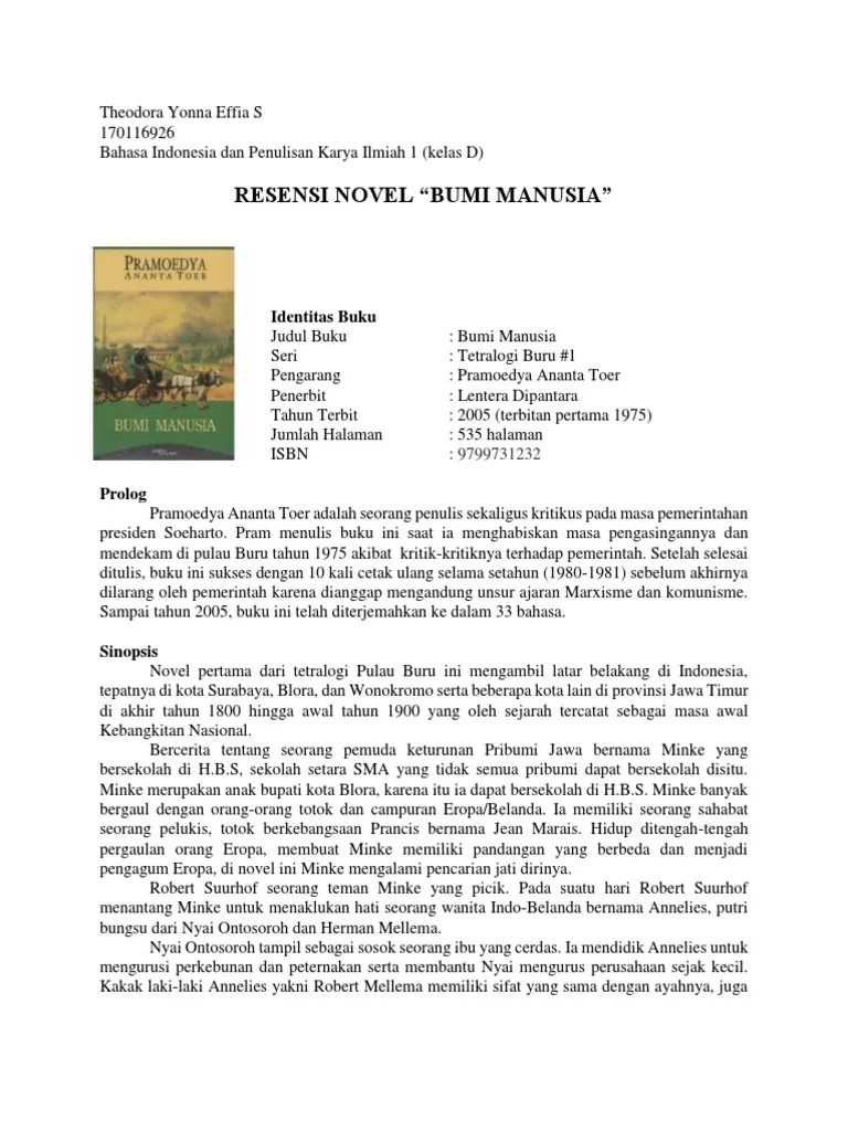 Resensi Novel Bumi Manusia | PDF