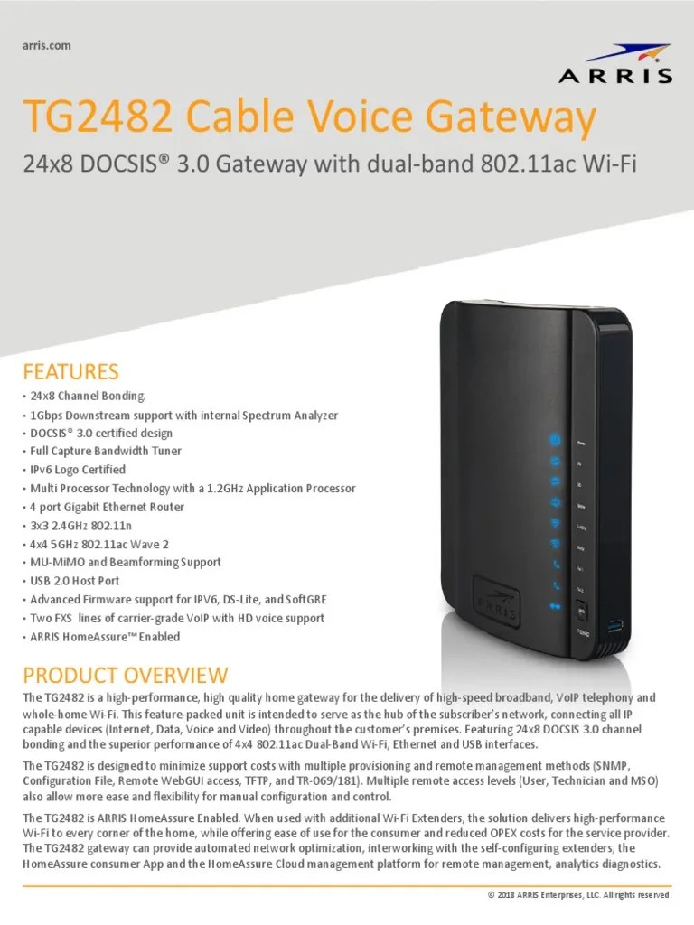 Arris modem Voice Over Ip Wi Fi