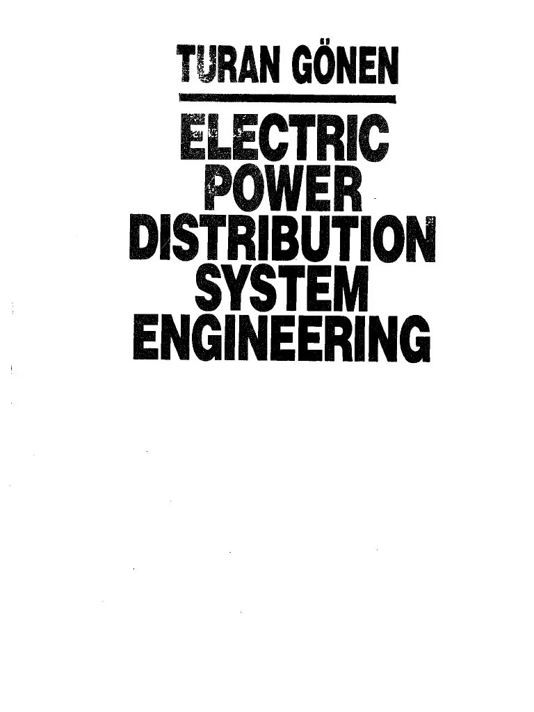 Electric Power Distribution System Engineering