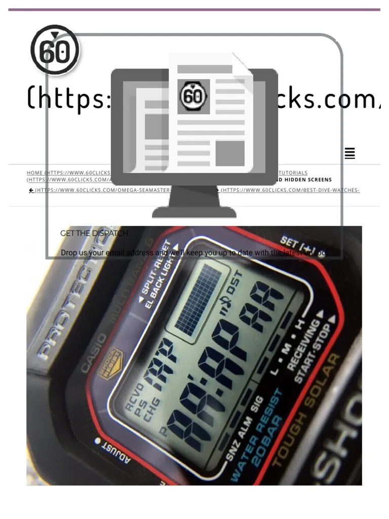 Gshock Hidden Features Uncovered Pdf Watch Consumer Electronics
