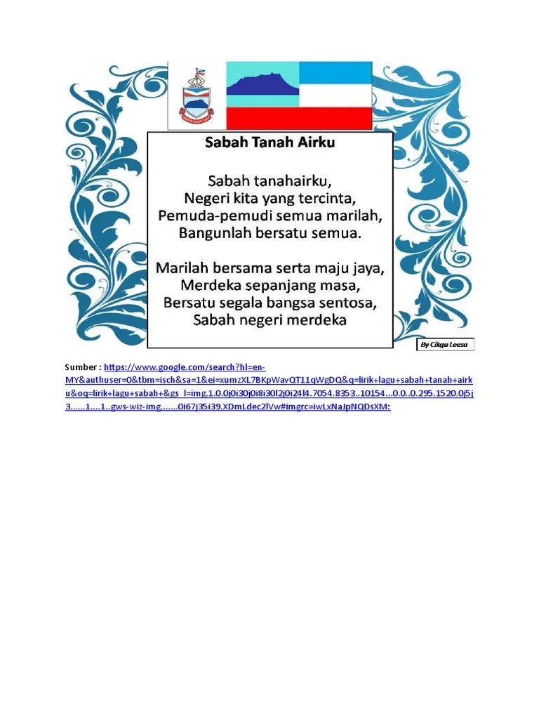 sabah tanah airku lirik