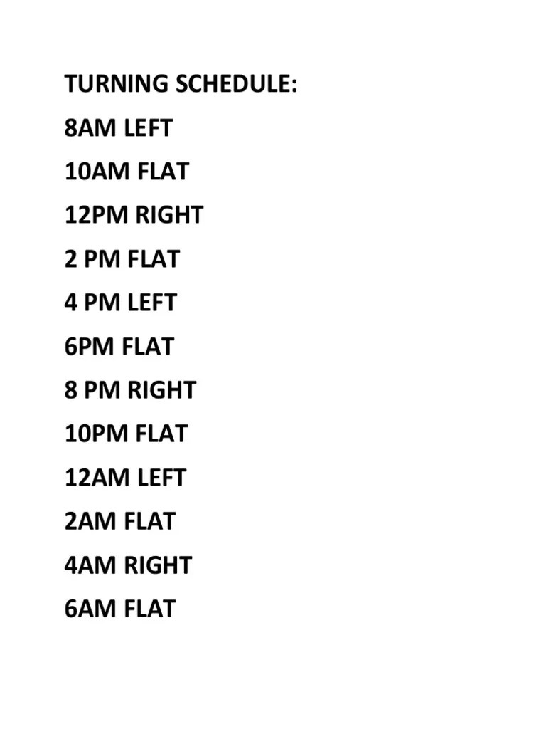 Turning Schedule PDF