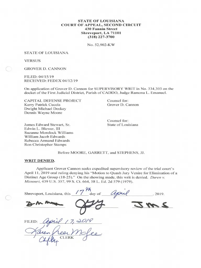 State Of Louisiana Court Of Appeal, Second Circuit 430 Fannin Street