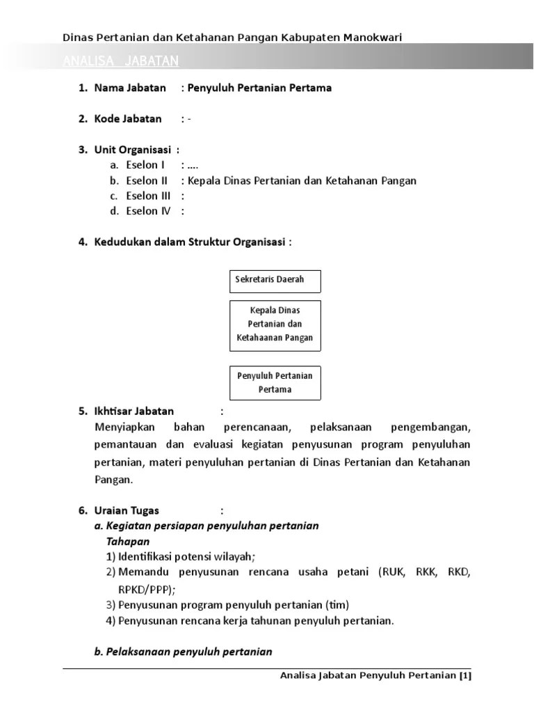 Anjab Penyuluh Pertama | PDF