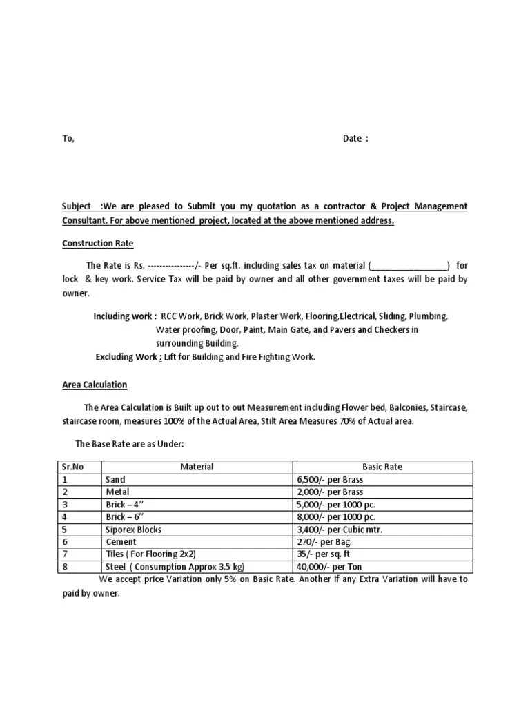 Quotation Format Tile Plaster