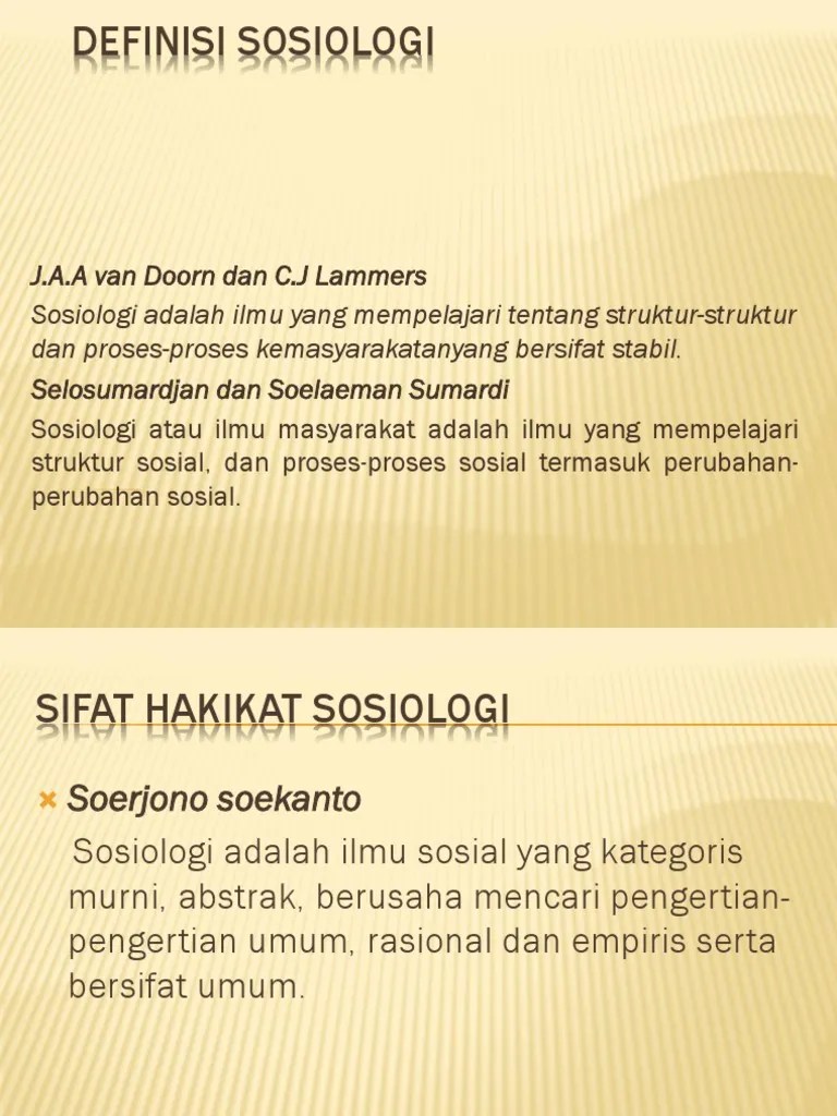 Definisi Sosiologi