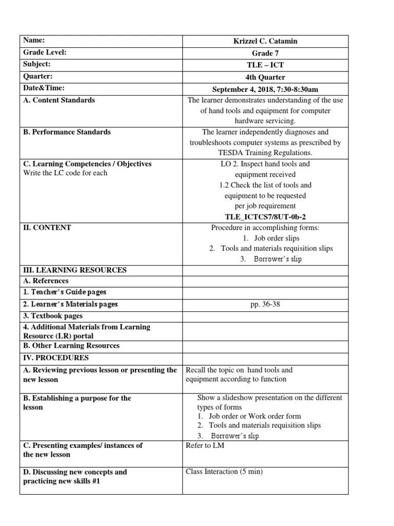 grade 7 tle Educational Technology Learning