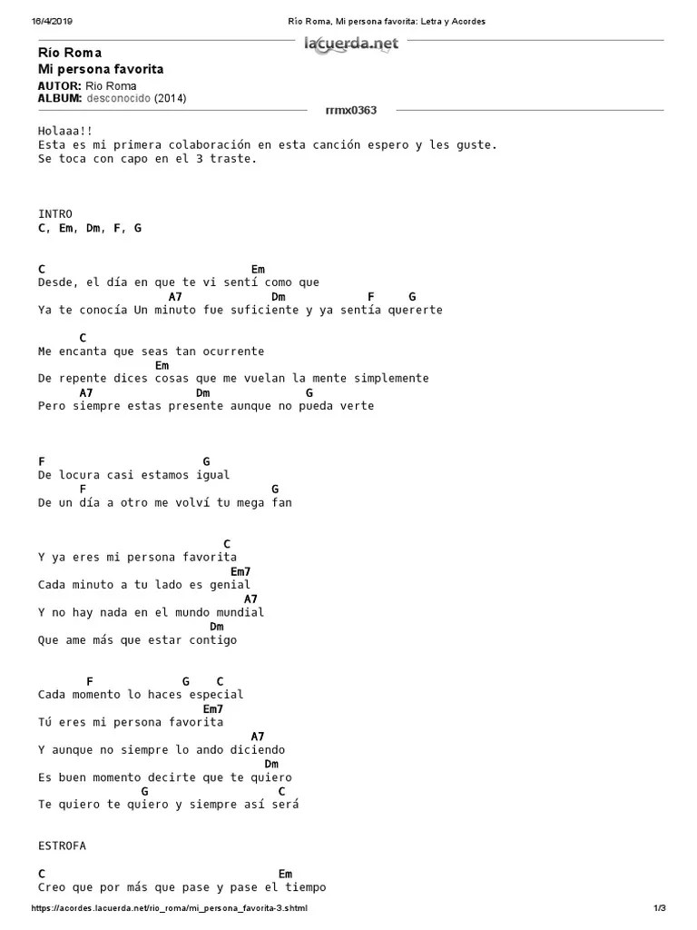 Mi Persona Favorita_ Letra y Acordes Música grabada Álbumes