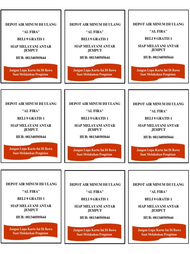 Desain Kartu Nama Depot Air Minum Terupdate