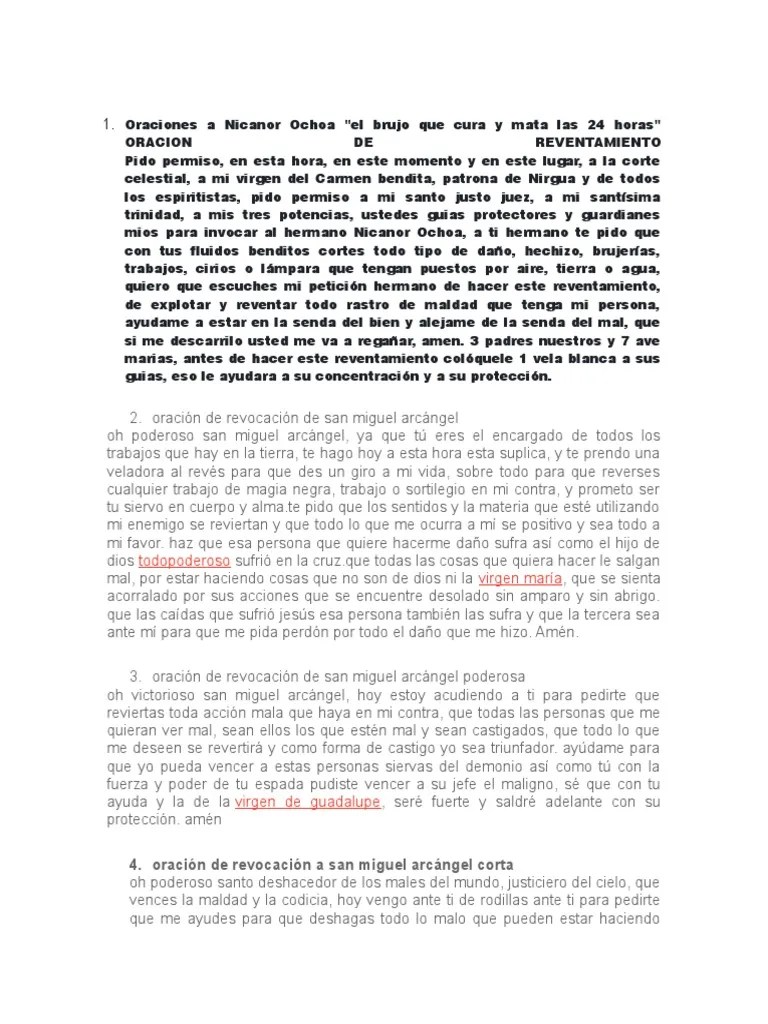 Oración de Revocación de San Miguel Arcángel Miguel (Arcángel) Oración