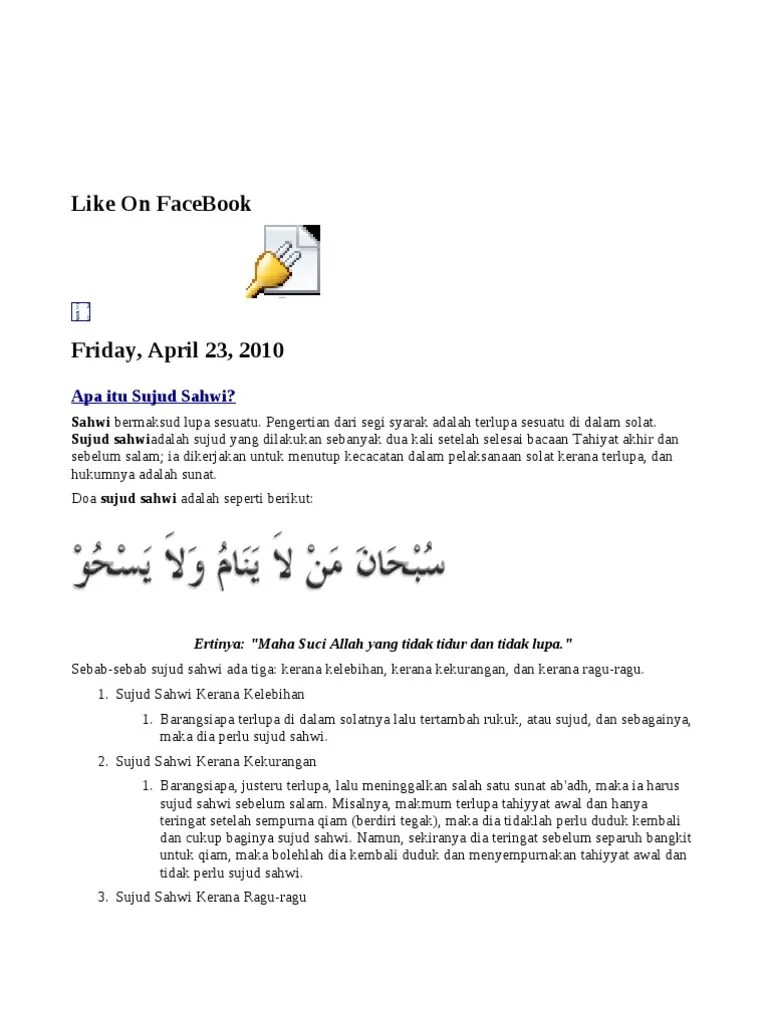 Bacaan Sujud Syukur Dilakukan Sebanyak