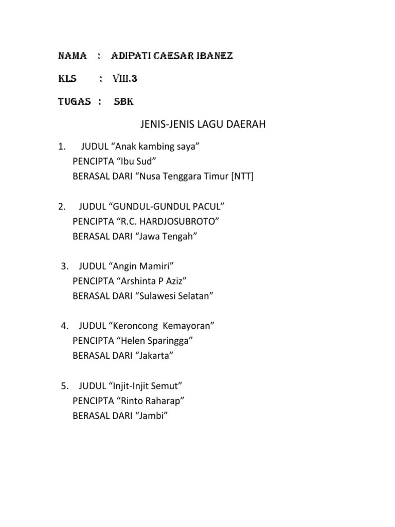 Adi Lagu Daerah | PDF