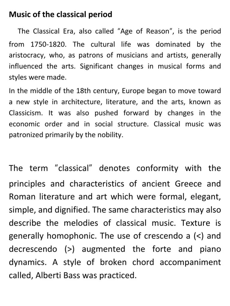 Music of The Classical Period 2nd Q PDF Classical Period (Music