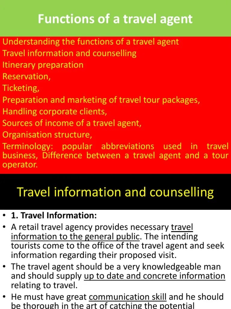 Functions and Organization of a Travel Agency PDF Travel Agency