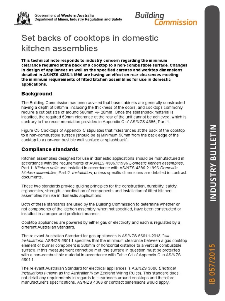 Ib 057 Cooktop Clearances 0 Download Free PDF Electrical Wiring