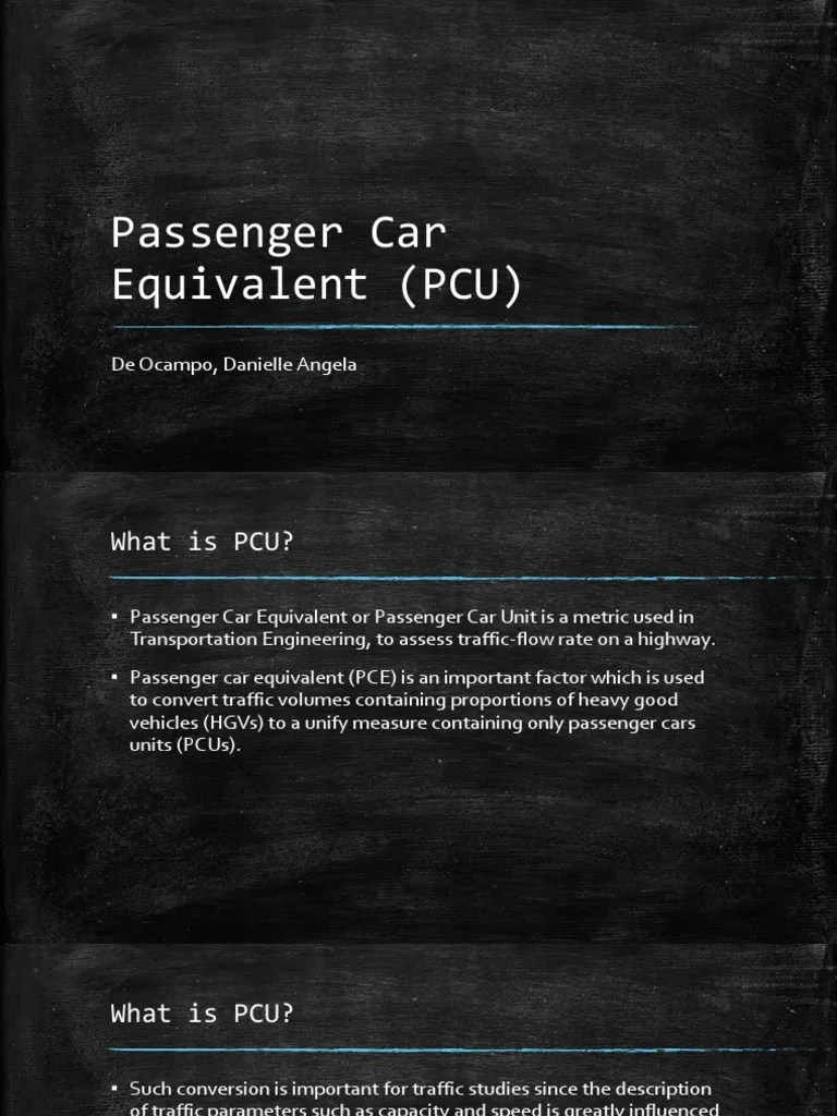 Passenger Car Units PDF