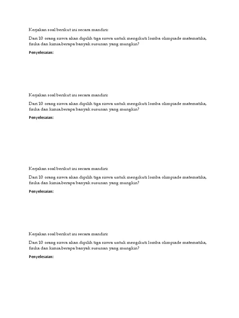 Kerjakan Soal Berikut Ini Secara Mandiri | PDF