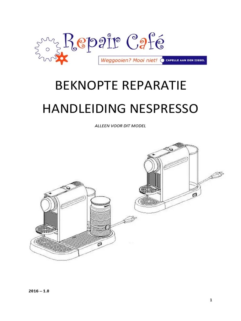 Beknopte Handleiding Nespresso 2016 1.0 | PDF