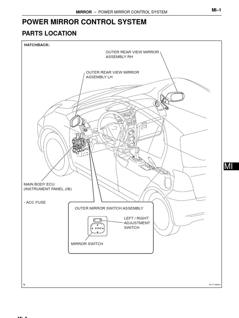 Power Mirror Control System Parts Location PDF Electrical