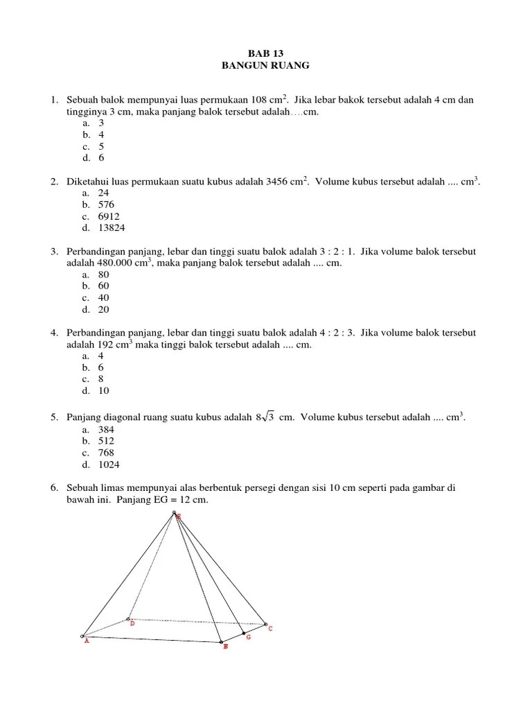 Bangun Ruang 1-13 | PDF