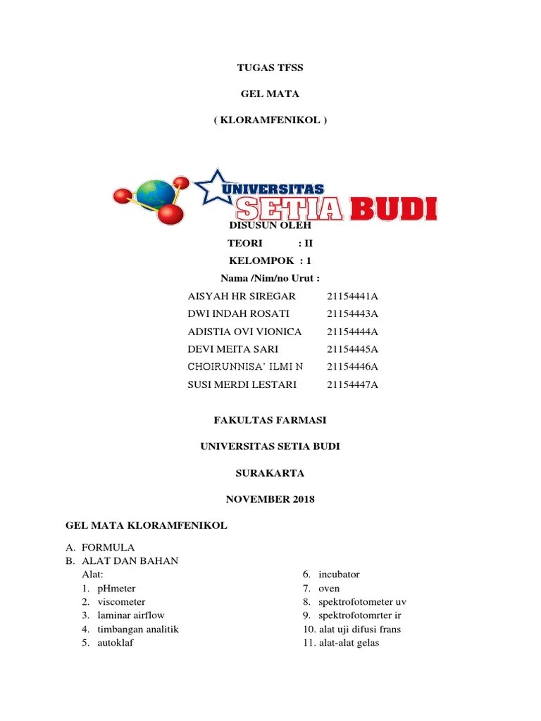 Review jurnal formulasi gel mata kloramfenikol