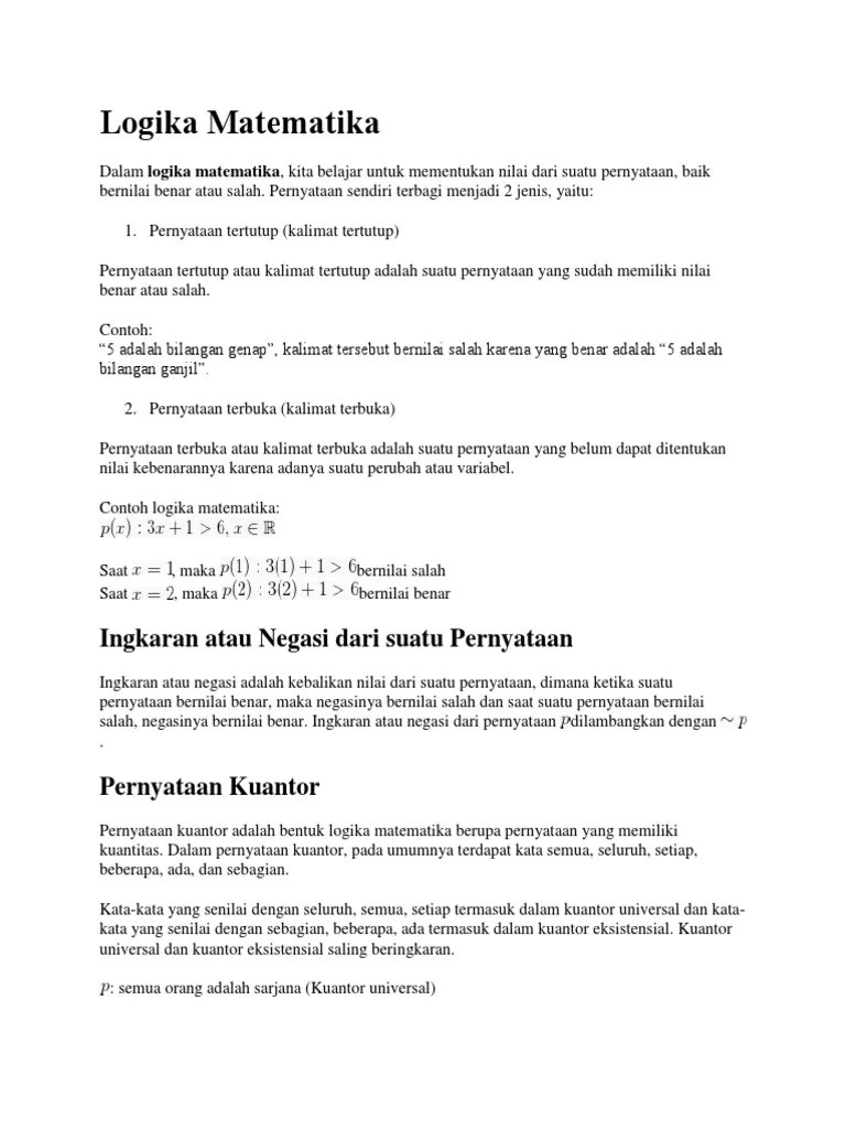 Logika Matematika | PDF