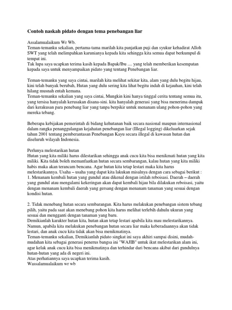 Pidato Tentang Hutan Gundul – Tulisan