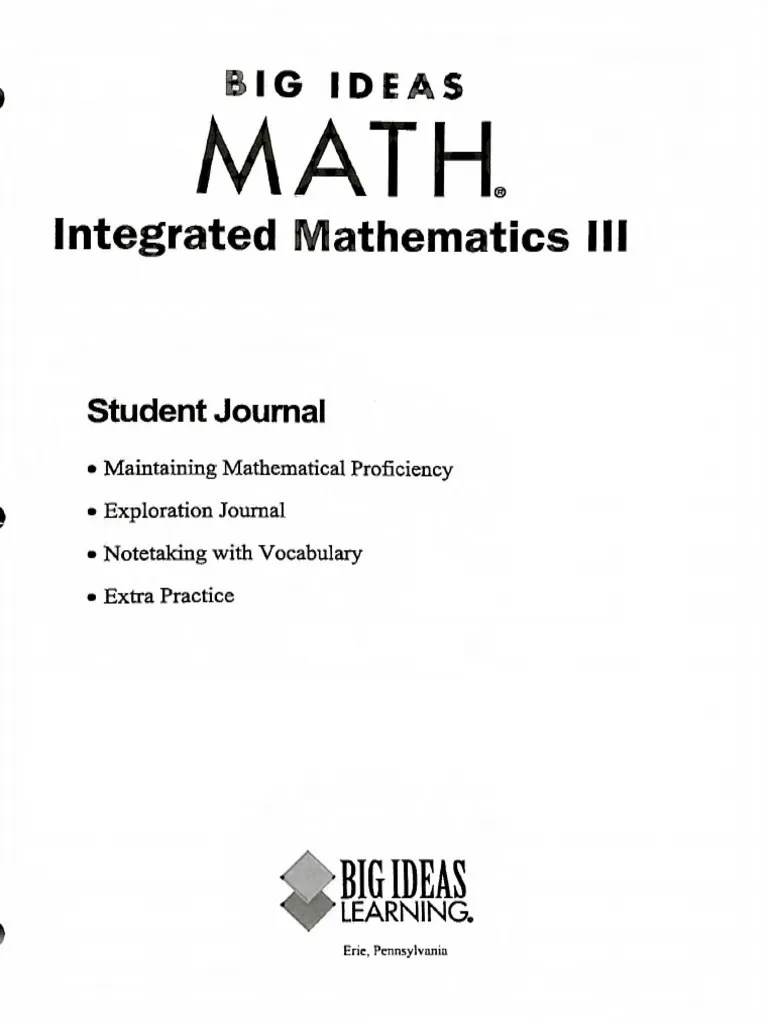 Big Ideas Integrated Mathematics III Trigonometric Functions Polynomial