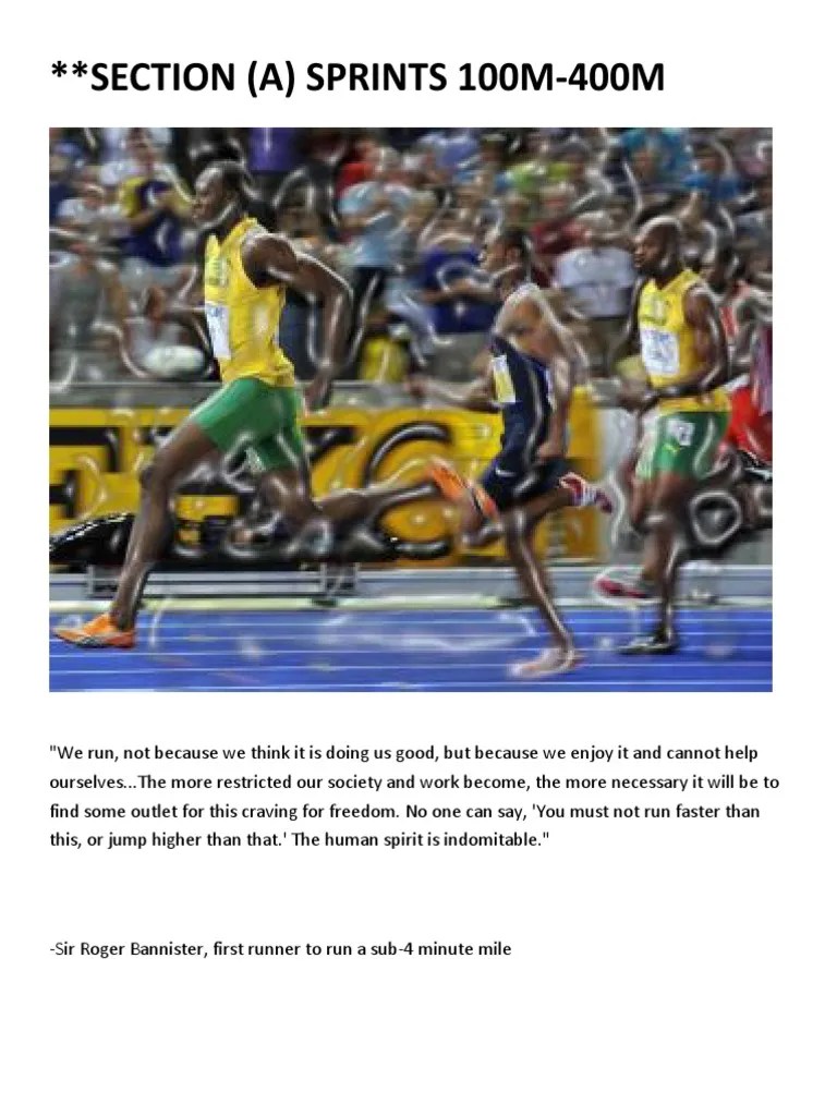Short Sprints PDF PDF Track And Field Weight Training