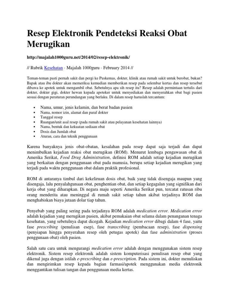 Resep Elektronik | PDF
