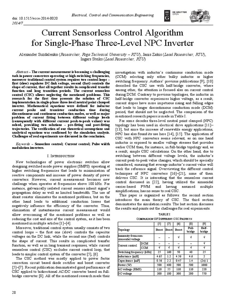 (22559159 Electrical, Control and Communication Engineering) Current