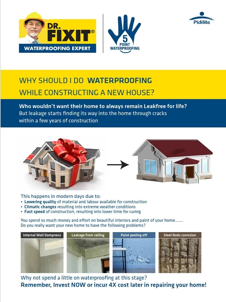 Dr. Fixit Waterproofing Guide Brochure Roof Corrosion