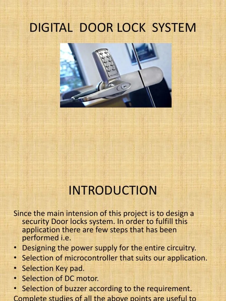 Digital Door Lock System | PDF | Power Supply | Electric Motor